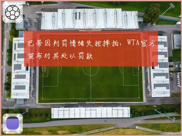巴蒂因判罚情绪失控摔拍，WTA官方宣布对其处以罚款