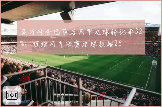 莱万转会巴萨后西甲进球转化率32%,连续两年联赛进球数超25